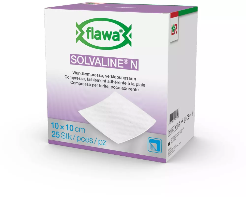 FLAWA Solvaline N Wundkompresse steril 10 x 10 cm, 25 Stück