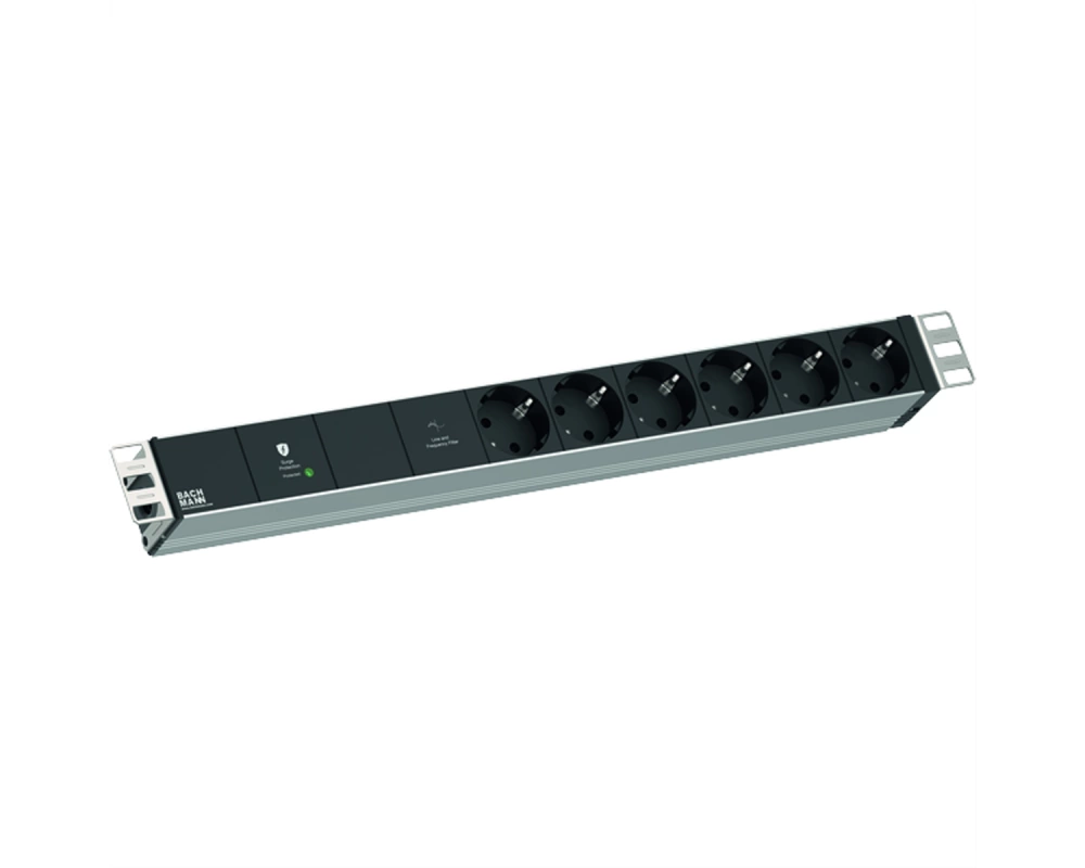 BACHMANN 19" 1HE VM 6xCEE7/3 1xGVS-Plus 2,0m CEE7/7