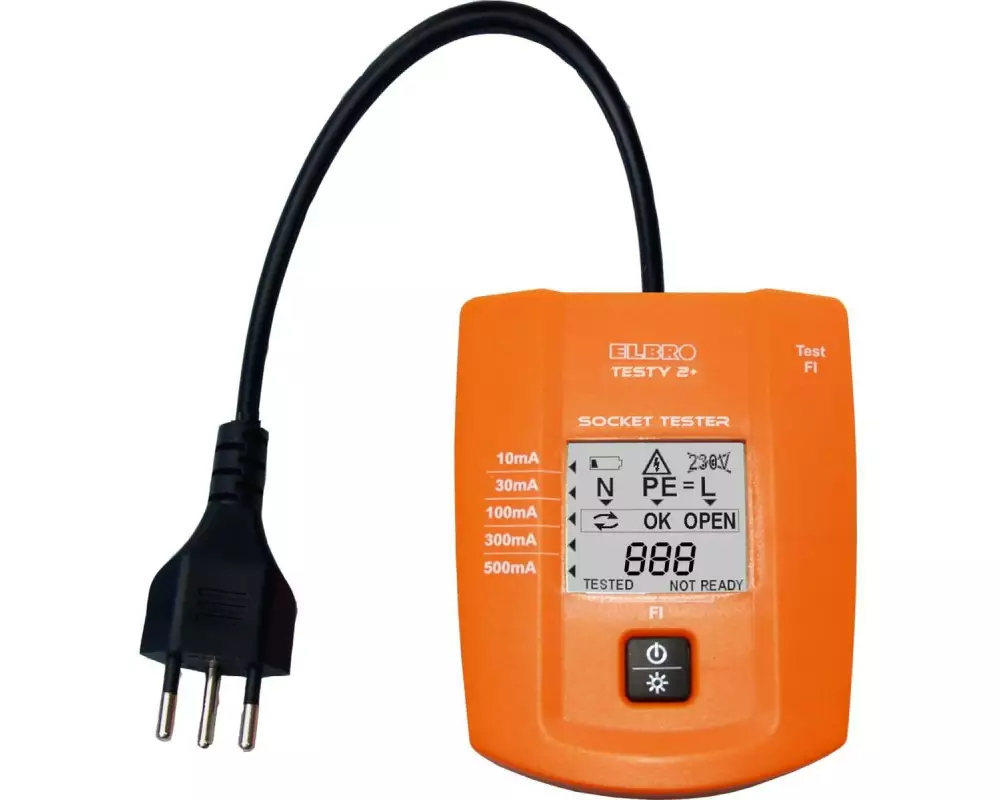 Elbro Steckdosenprüfgerät für Typ 12, 13 und 23, TESTY 2+