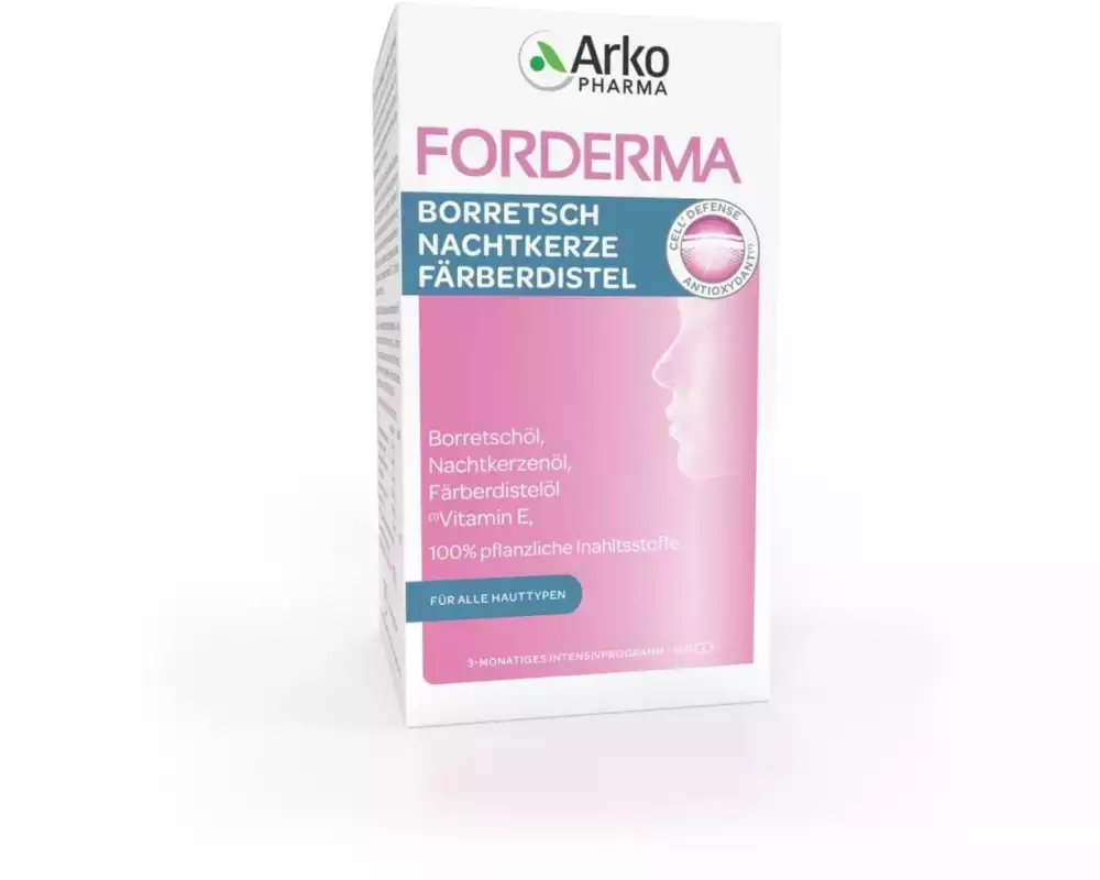 Arkopharma Forderma Borr+Nachtkerze+Färbed Vitamin E 180 Kapseln
