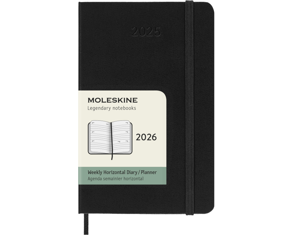 MOLESKINE Agenda Classic Pocket 2026 DHB12WH2Y26 1W/2S schwarz HC 9x14cm