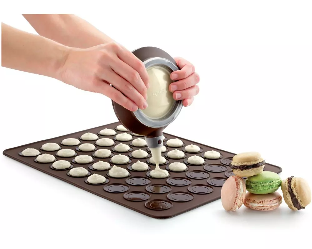 Lékué Backformen-Set Macaron, Silikon, Braun