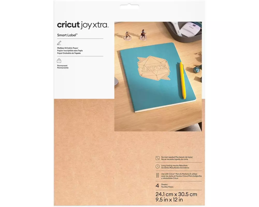 Cricut Stickerpapier Joy Xtra Kraft 21 x 30.5 cm, 4 Bögen, Braun