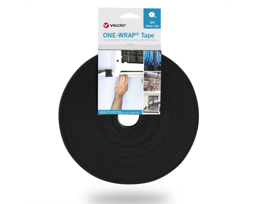 VELCRO One Wrap Band 30 mm breit, schwarz, 25 m