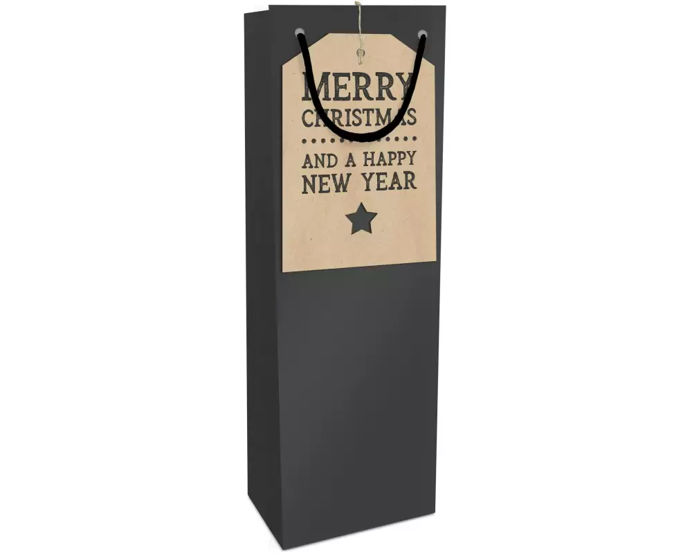 Braun + Company Flaschentasche Uni Postkarten 12 x 36 x 10 cm, Schwarz