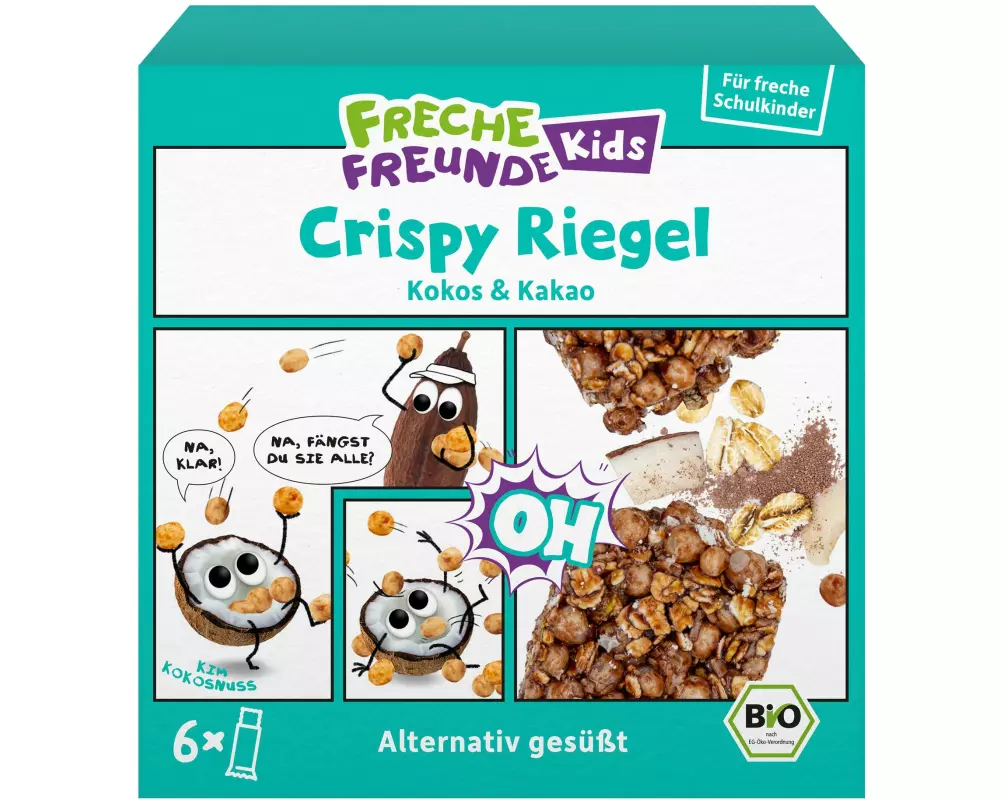 Freche Freunde Riegel Bio Crispy Riegel Kokos Kakao 6 x 23 g