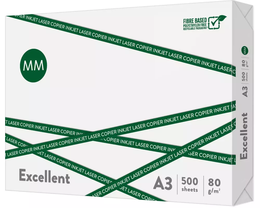 360 Kopierpapier Excellent A3, Hochweiss, 80 g/m², 500 Blatt