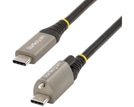 StarTech.com 3ft 1m Top Single Screw Locking USB C Cable 10Gbps, USB 3.1/3.2 Gen 2 Type-C Cable, 5A/100W PD, DP Alt Mode, USB-C to C Cord