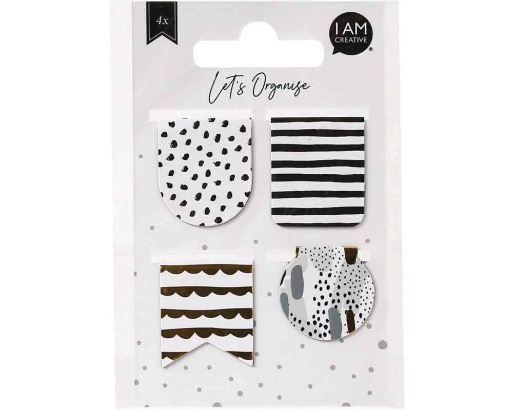 I AM CREATIVE Buchzeichen Let`s Organize 4035.04 magnetisch, 4 assortiert