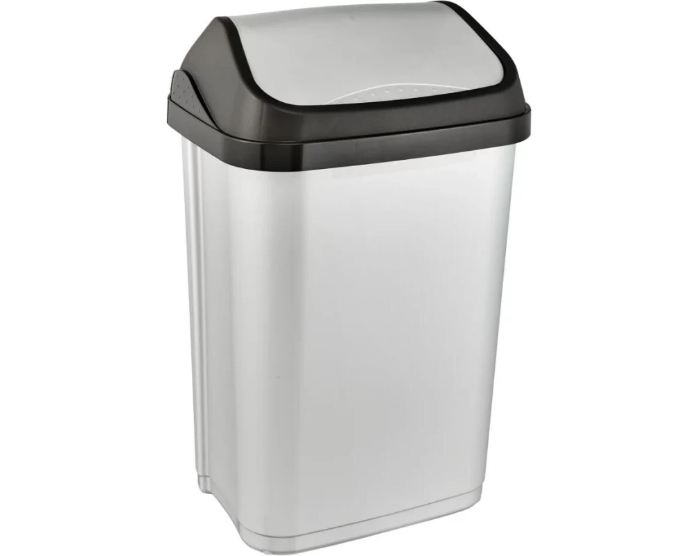 keeeper Abfalleimer Swantje 25 l, Schwingdeckel, light silver
