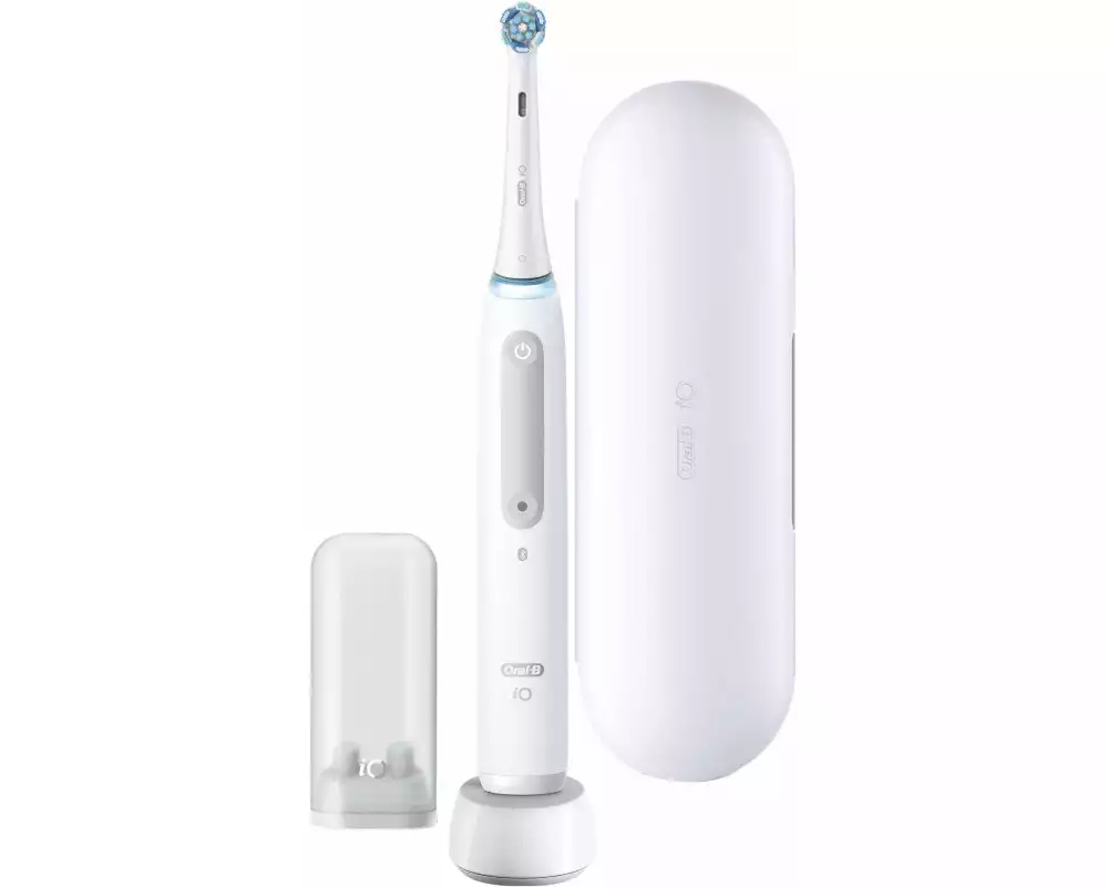 Oral-B Mikrovibrationszahnbürste iO Series 4 mit Etui, Quite White