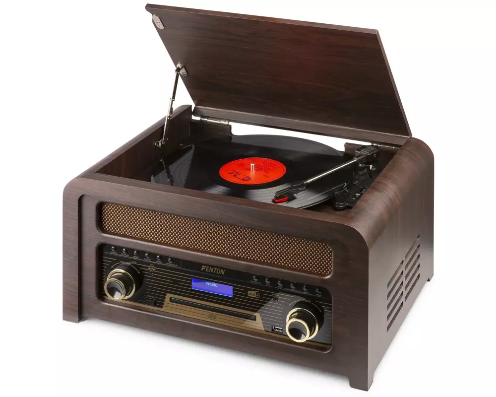 Fenton Plattenspieler Nashville Vintage Dunkelbraun