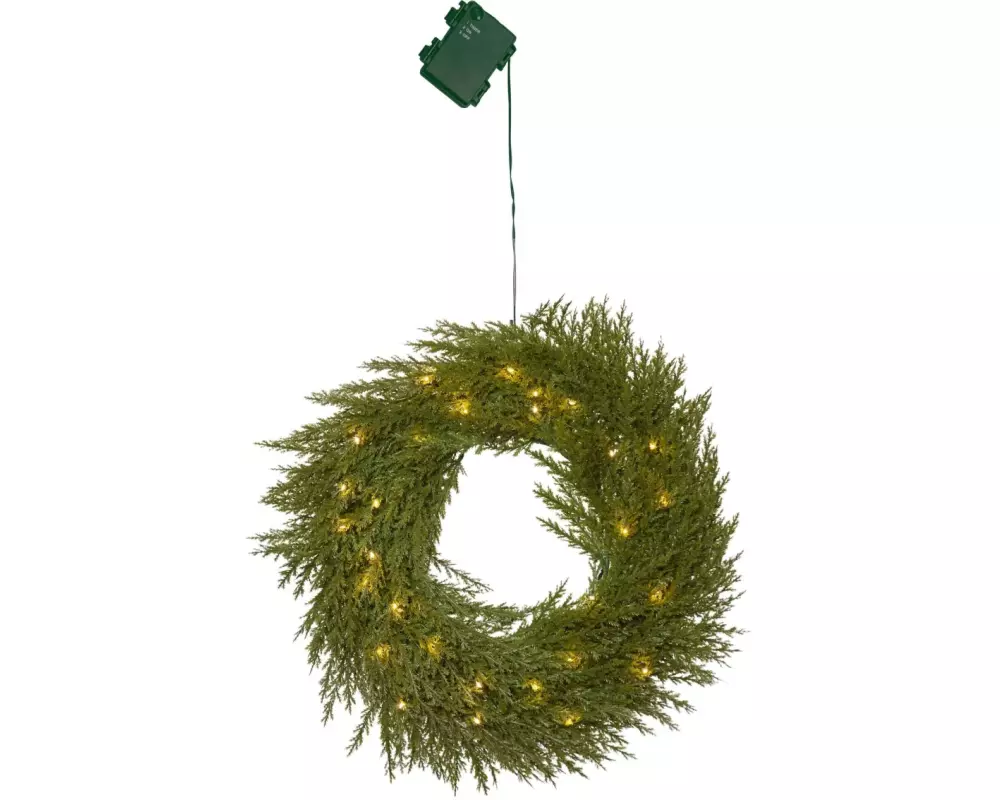 Star Trading LED-Weihnachtskranz Thuja, Ø 45 cm