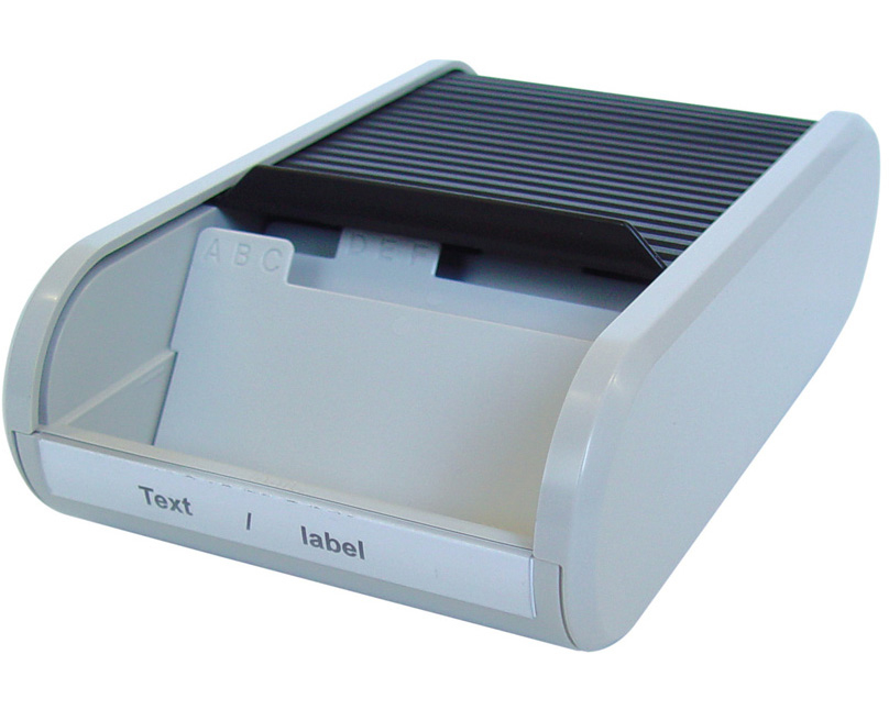 HELIT Visitenkarten-Box H6218098 schwarz/grau 67x136x240mm