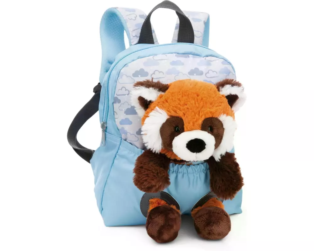 Nici Rucksack hellblau mit Rotem Panda