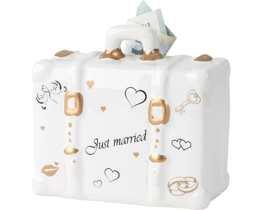 Trendcompany Spardose Hochzeit Koffer