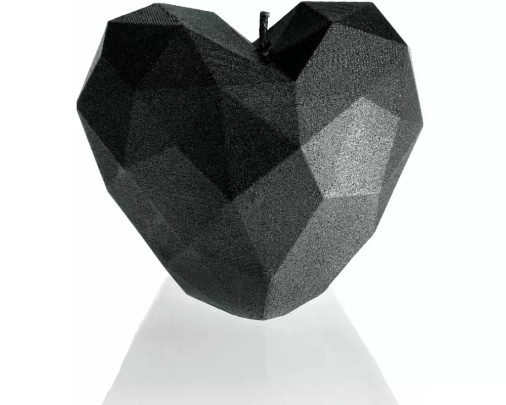 Candellana Kerze Herz Origami Schwarz