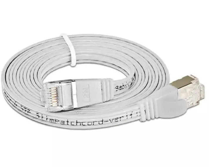 SLIM Slimpatchkabel RJ-45 - RJ-45, Cat 6, STP, 7.5 m, Weiss