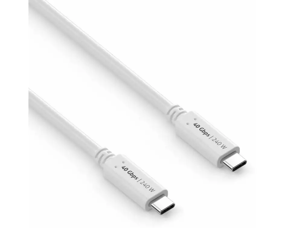 PureLink USB4-Kabel 40Gbps, 240W USB-C - USB-C 0.5 m, Weiss