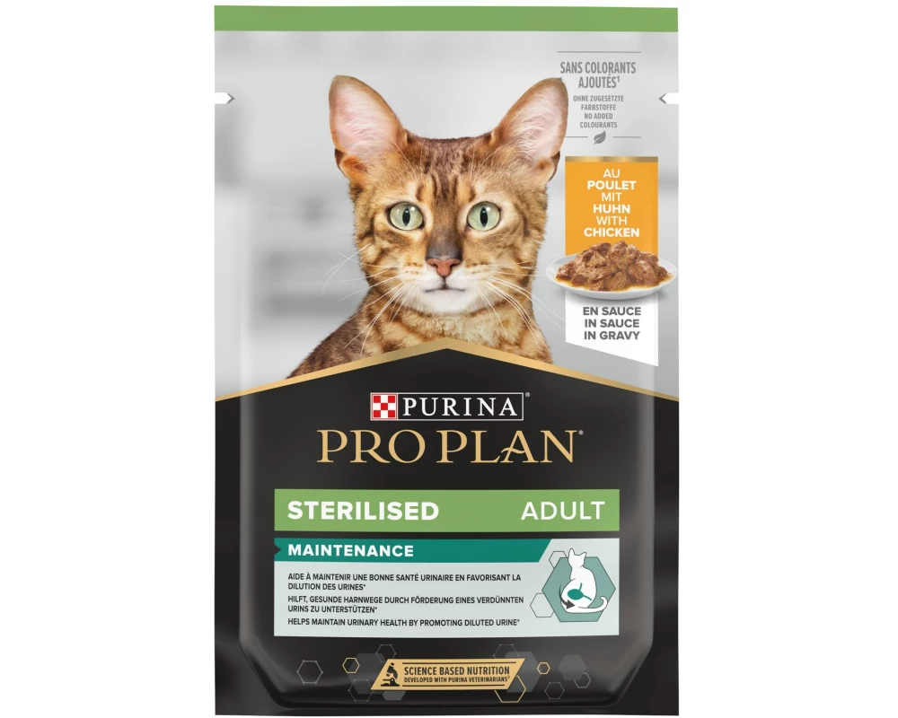 Purina Pro Plan Nassfutter Nutrisavour Sterilised Huhn in Sosse, 85 g
