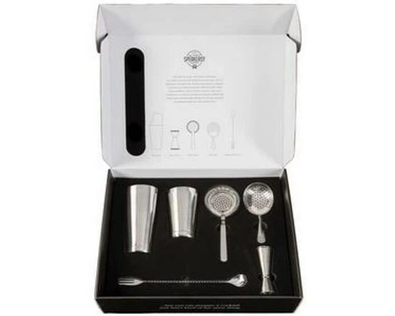 Speakeasy Cocktail Tools Boxed Set Grau