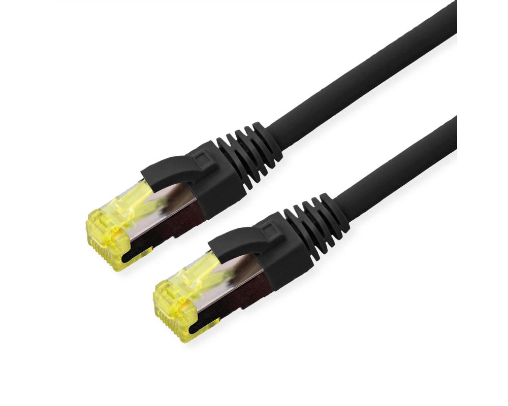 ROLINE Outdoor Patchkabel Cat.6A (Class EA) S/FTP (PiMF), Litzendraht, LSOH, schwarz, 1 m