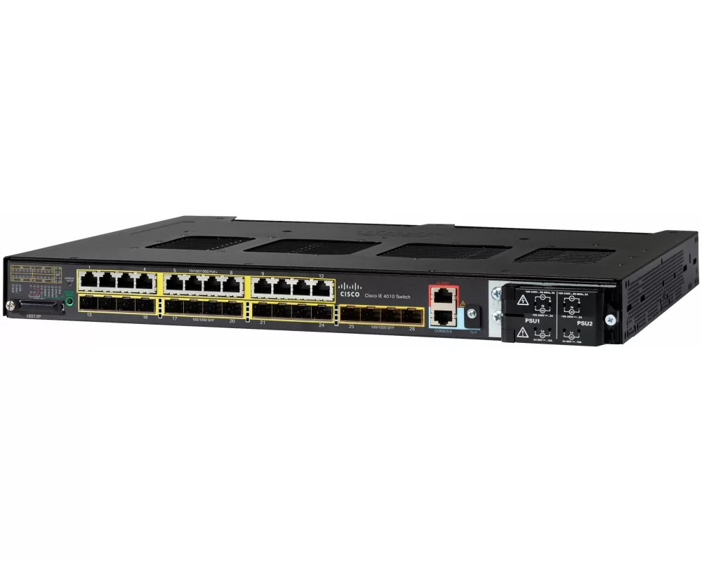Cisco IE4010, Switch 16x 1G SFP and 12x10/100/1000, LAN BASE