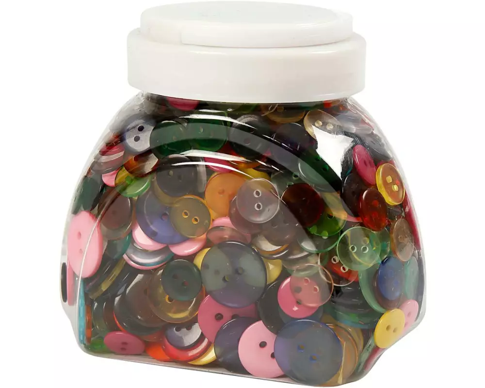 Creativ Company Knöpfe-Mix 10-20 mm, Mehrfarbig, 800 Stück