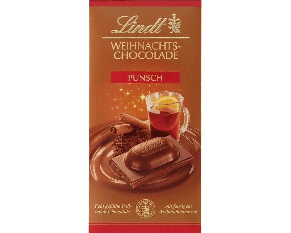 Lindt Tafelschokolade Weihnachtstafel Punsch 100 g