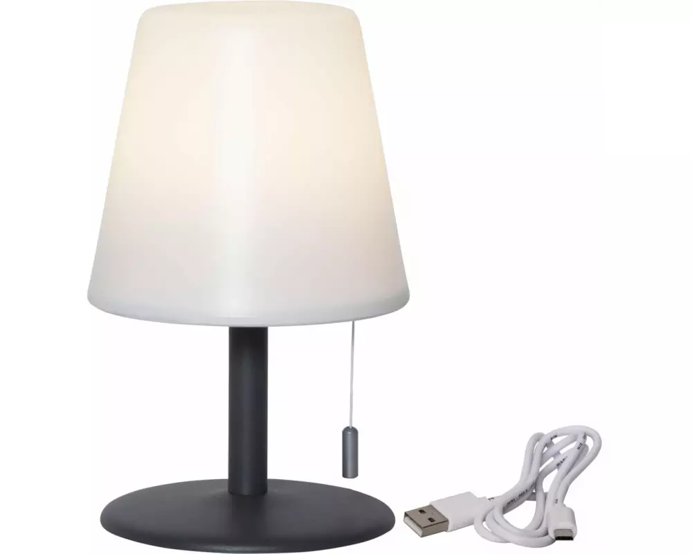 Star Trading Tischleuchte LED Kreta, 26.5 cm, Grau