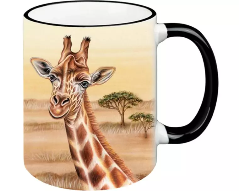 creanorm Tasse Wild Giraffe 330 ml, 1 Stück, Goldbraun