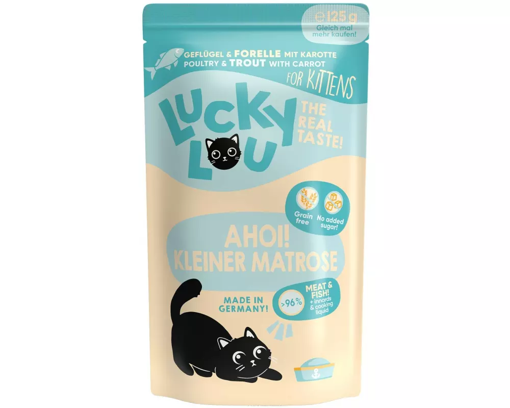 Lucky Lou Nassfutter Lifestage Kitten Geflügel & Forelle, 125 g