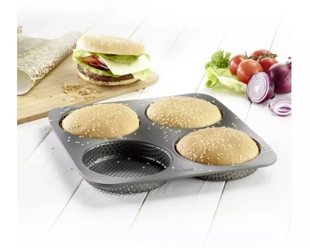 Westmark 4er Burger Brötchen Backform Big, 28 x 28 cm