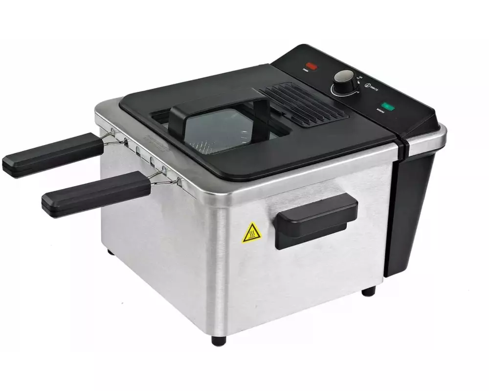 OHMEX Fritteuse OHM-FRY-1685 Schwarz/Silber matt