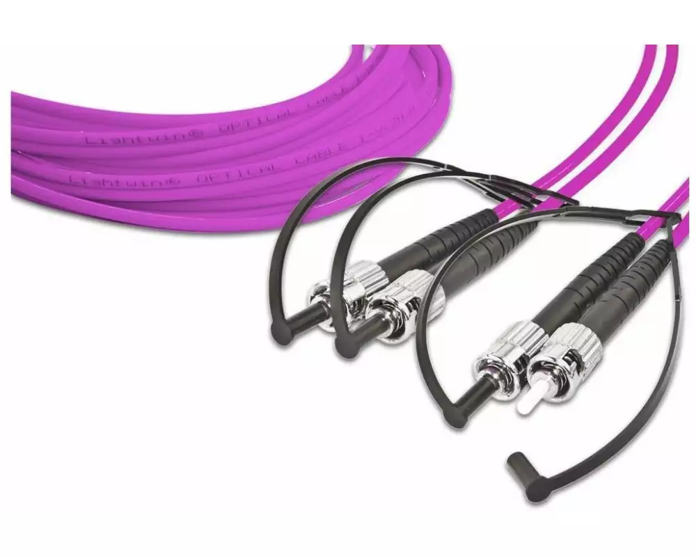 Lightwin LWL-Patchkabel Multimode ST – ST, OM4, Duplex, 3 m
