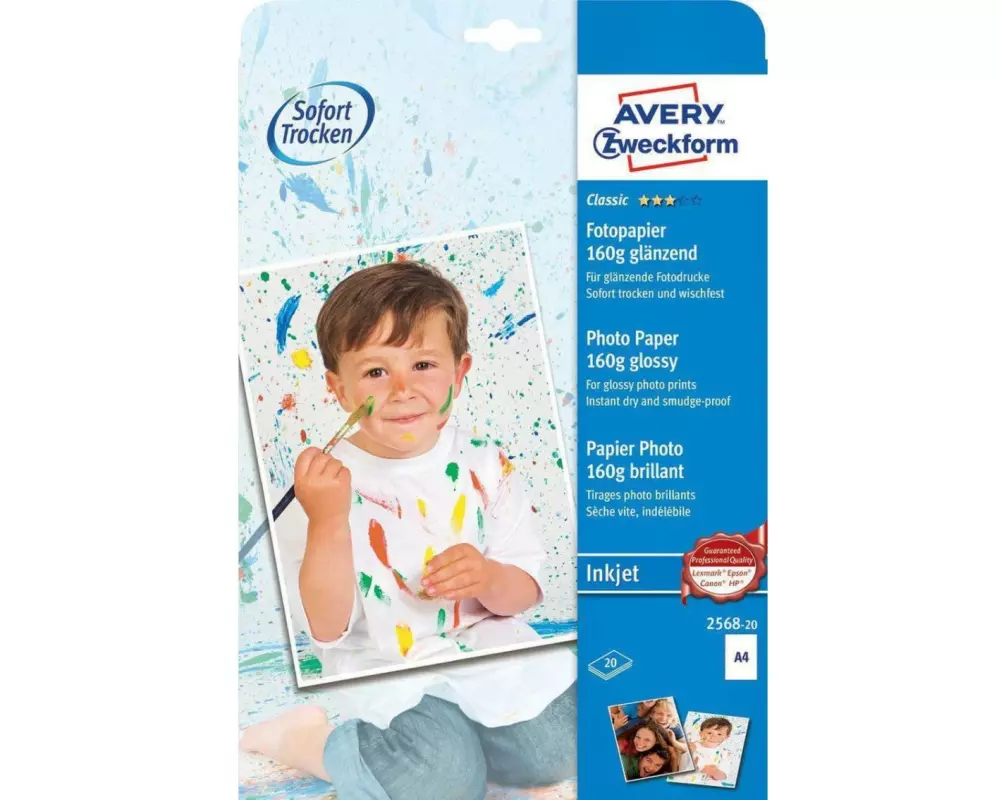 Avery Zweckform Fotopapier Inkjet Classic A4 160 g/m² 20 Stück