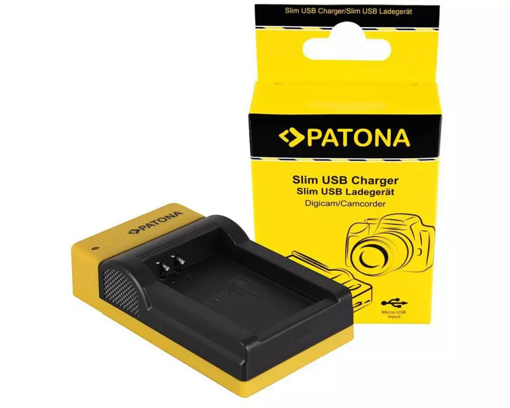 Patona Ladegerät Slim Micro-USB zu Canon LP-E12 EOS M