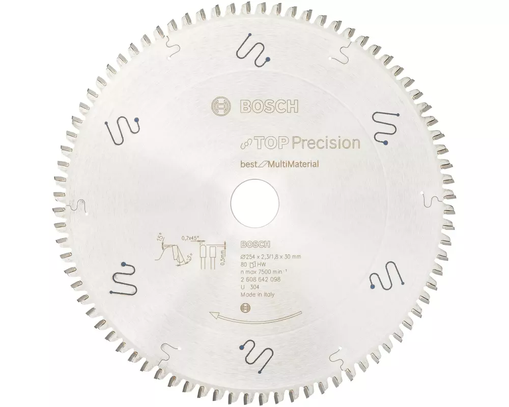 Bosch Professional Kreissägeblatt Best Multi Material, 254 x 30 x 2.3 mm, Z 80