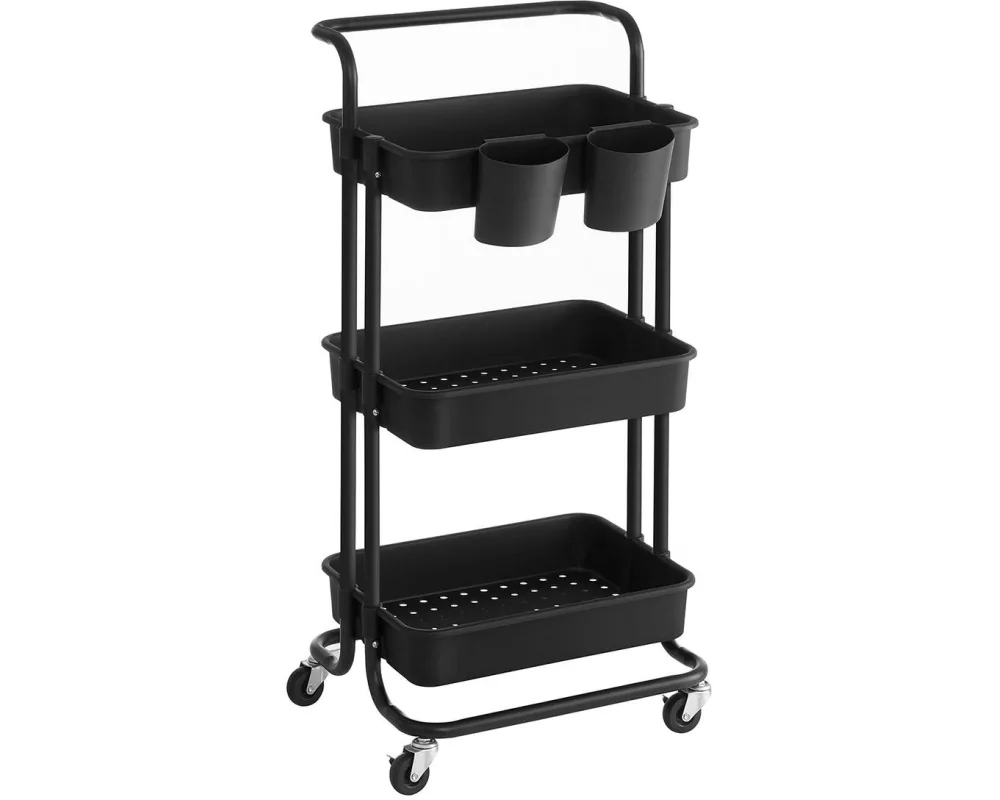 Songmics Regal mit 3 Ebenen Schwarz