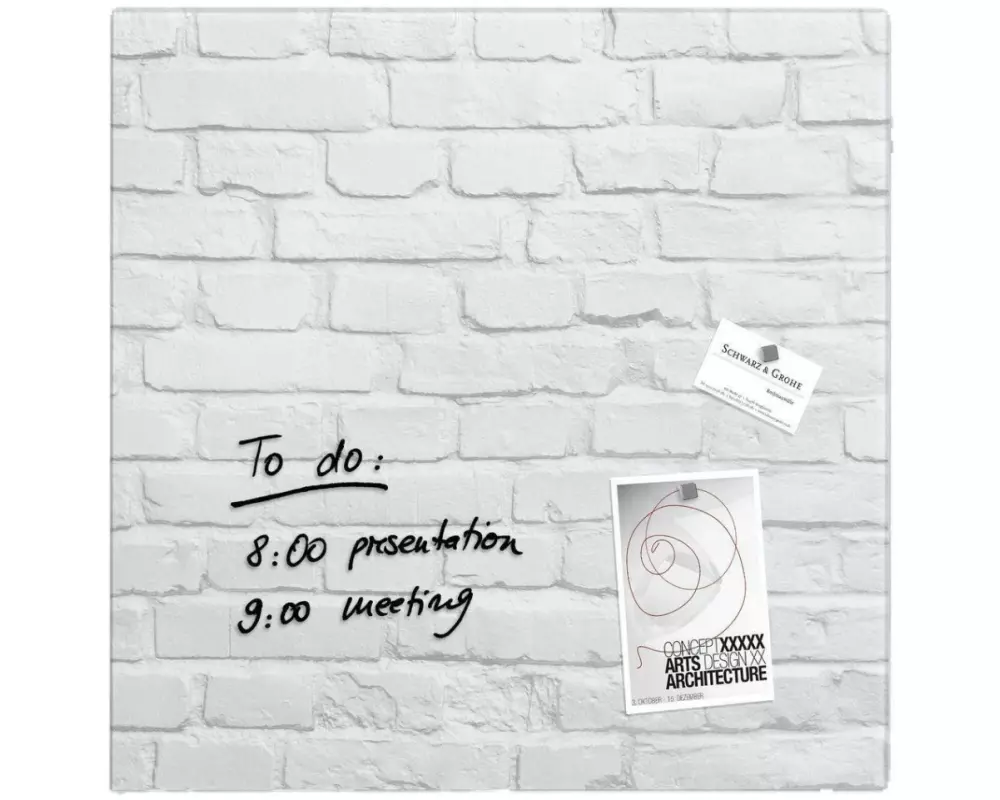 Sigel Magnethaftendes Glassboard Artverum 48 cm x 48 cm, Weiss