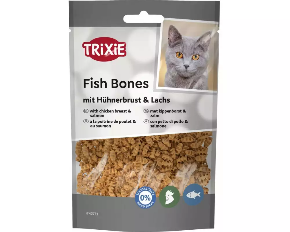 Trixie Katzen-Snack Fish Bones mit Hühnerbrust & Lachs 50 g