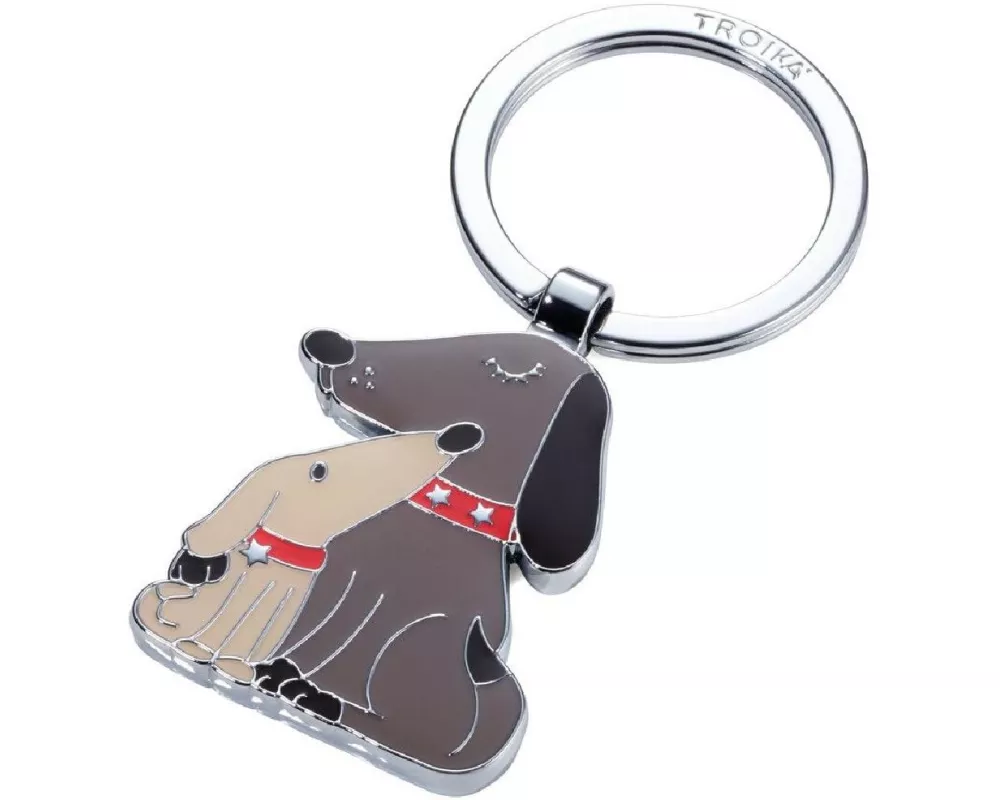 Troika Schlüsselanhänger Dog & Doggy Dunkelbraun / Hellbraun