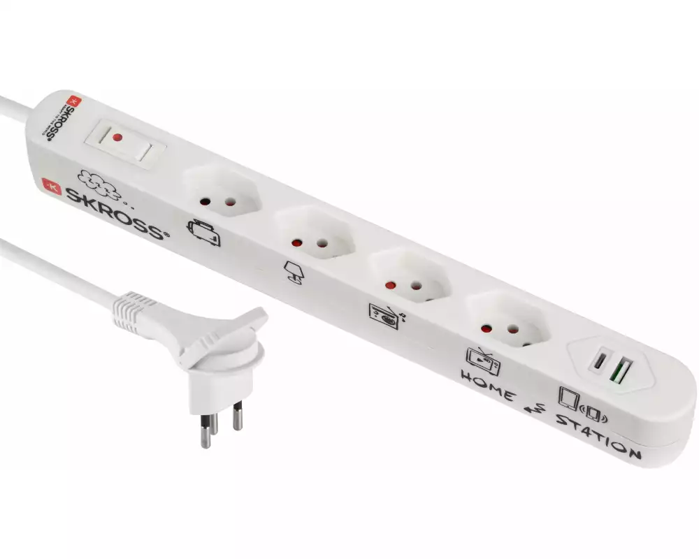 Schönenberger Steckdosenleiste Home Station 4xT13, USB-A/C mit Schalter