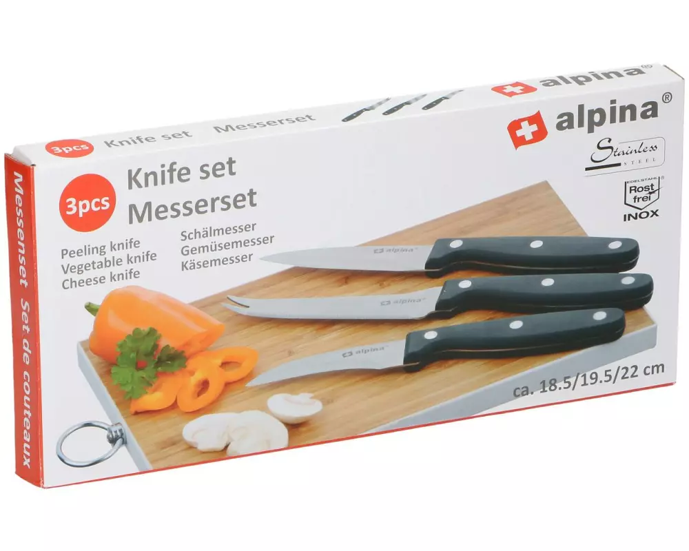 alpina Messer-Set 3-teilig Schwarz