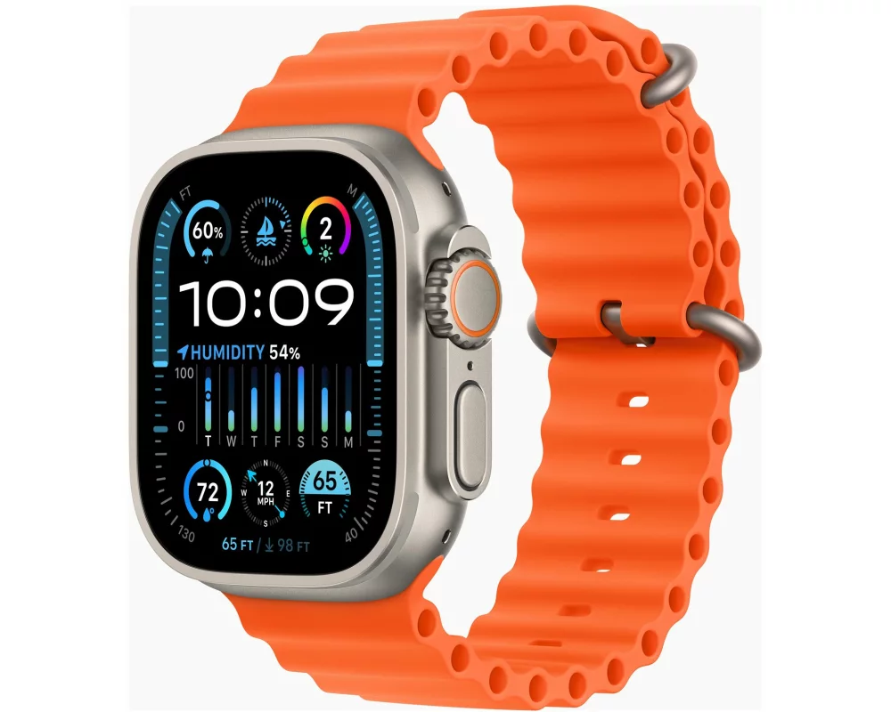 Apple Watch Ultra 2 GPS + Cellular 49mm Titanium Case with Orange Ocean Band