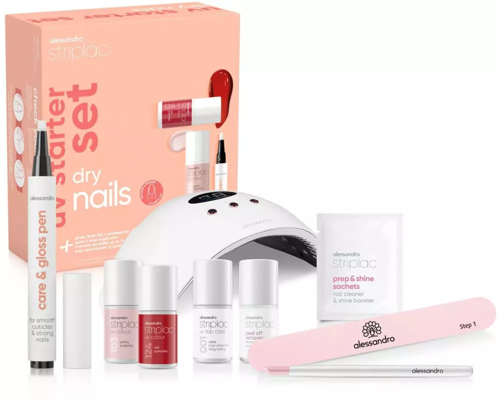 alessandro Striplac UV Starter Set Dry Nails 2 Colours