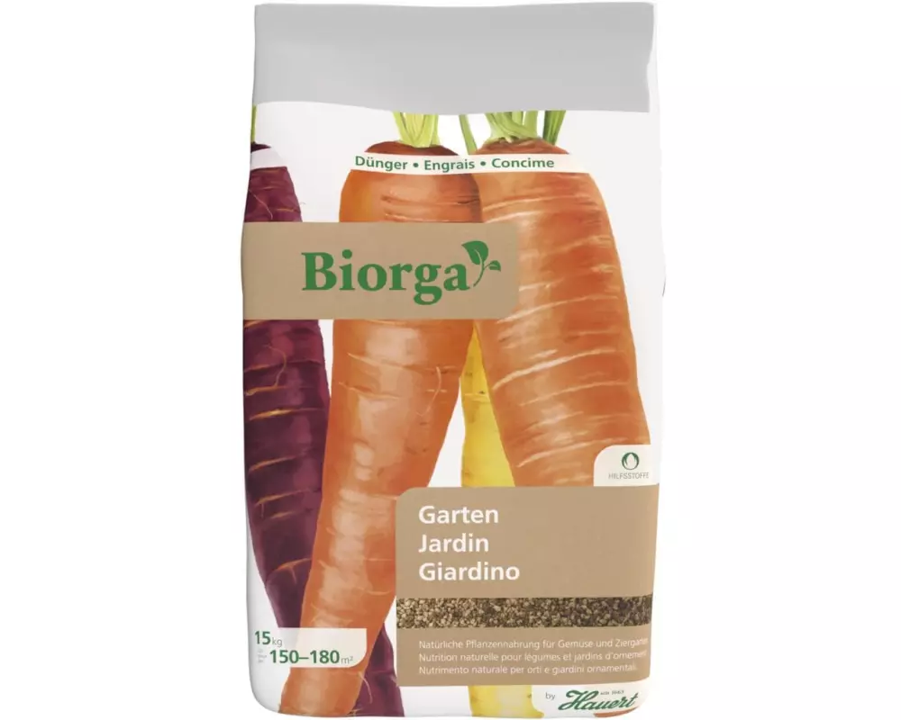 Hauert Biorga Gartendünger für Gemüse und Blumen, 15 kg
