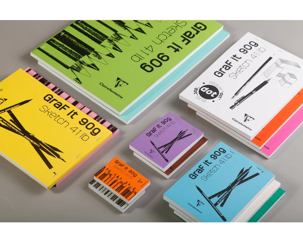 CLAIREFONTAINE Skizzenblock Graf it A6 96619C Sortiert 80 Blatt