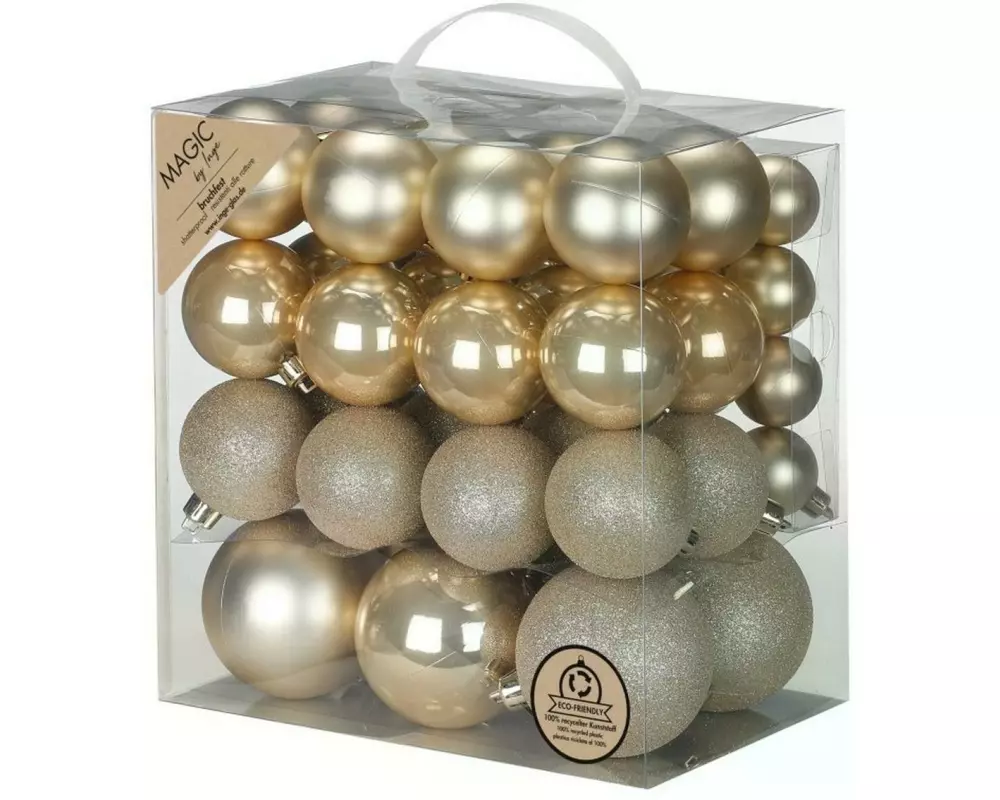 INGES CHRISTMAS DECOR Weihnachtskugel 54 Stück, Gold