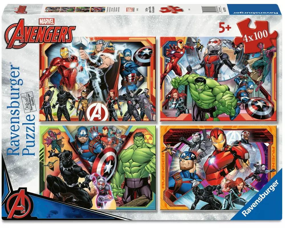 Ravensburger Puzzle-Set Avengers Marvel 4 x 100 Teile